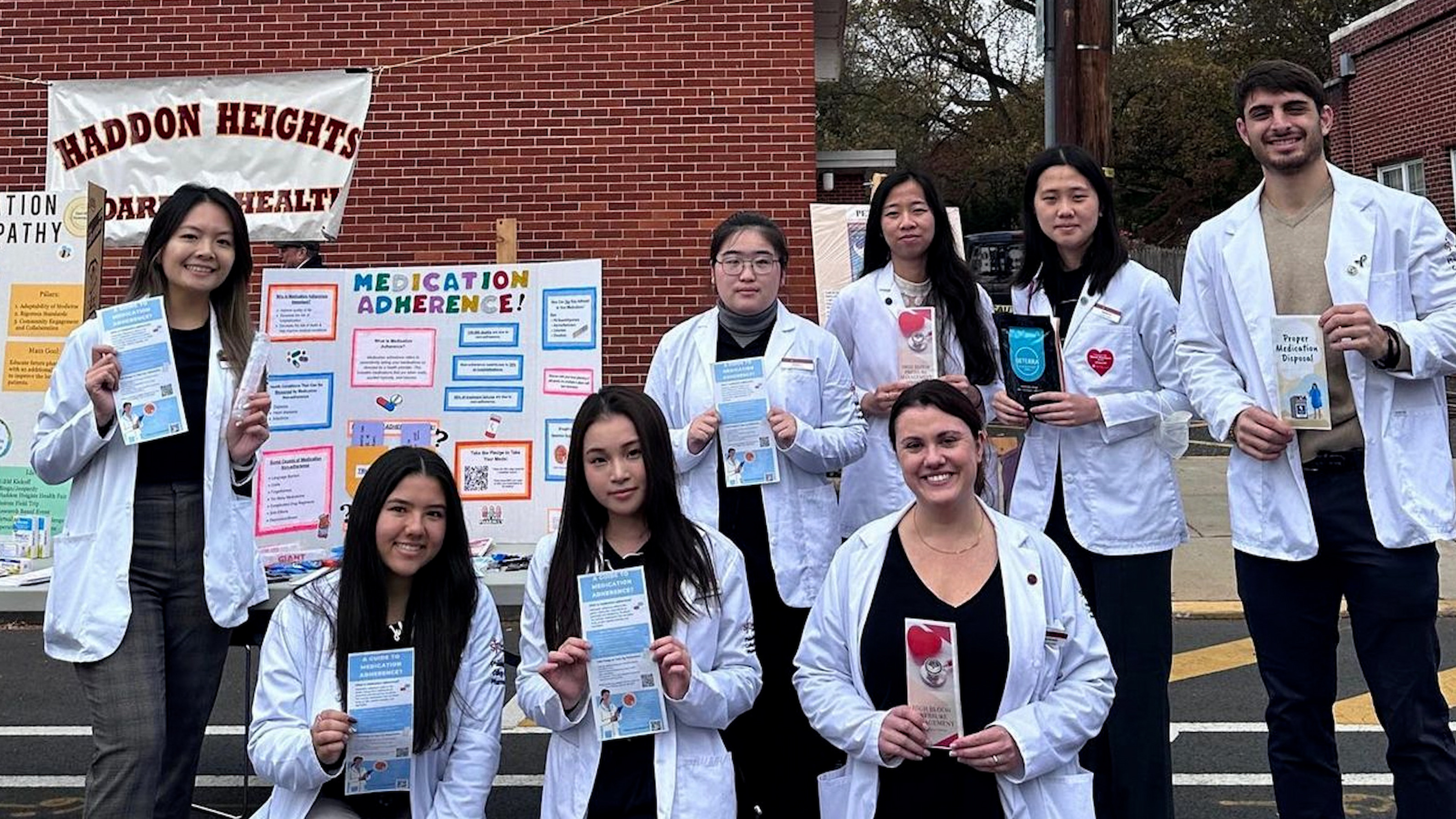 Saint Joseph’s Philadelphia College of Pharmacy’s Script Your Future team at a health fair in Haddon Heights, New Jersey.