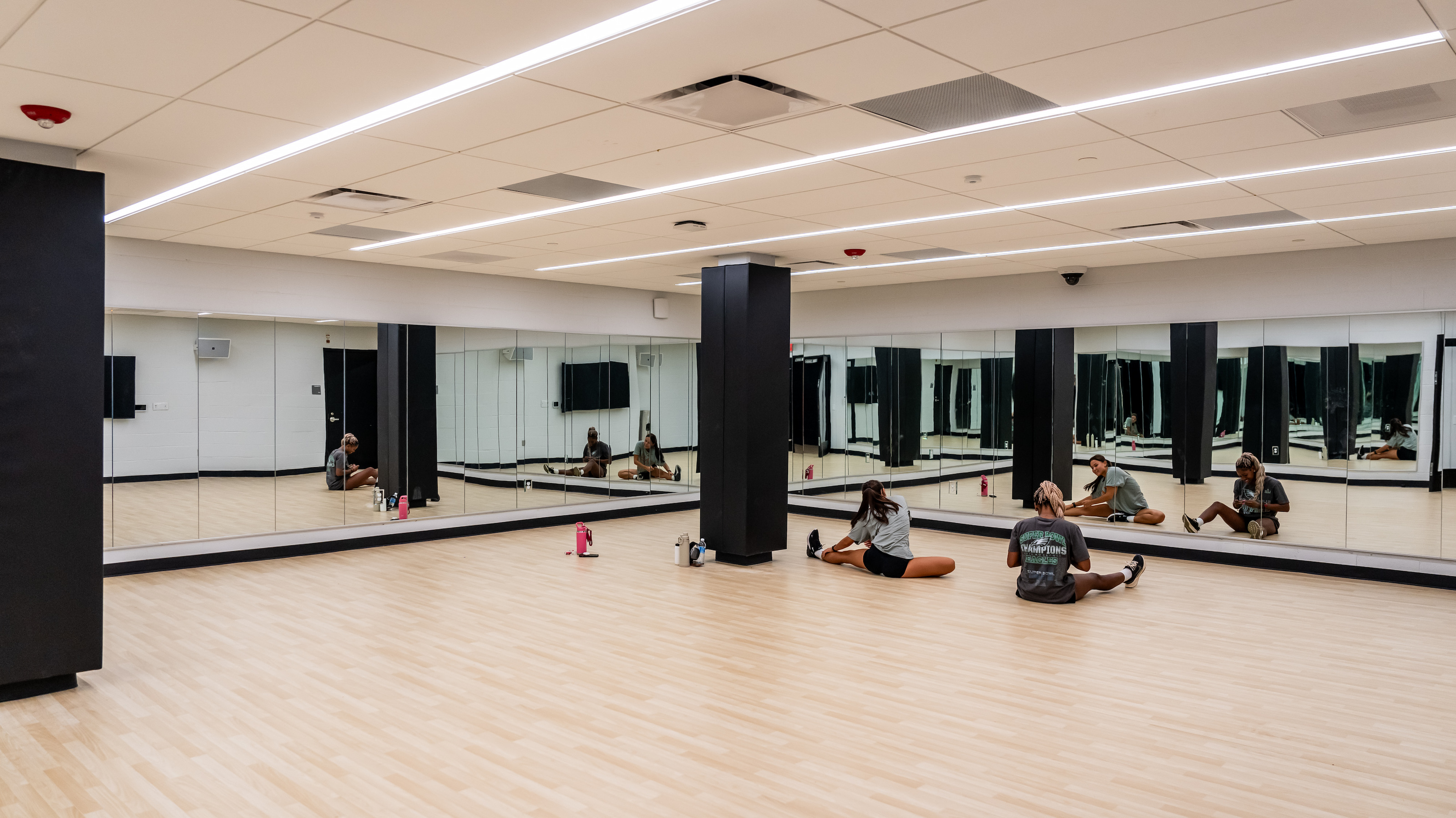 New fitness studio featuring full-length mirrors.