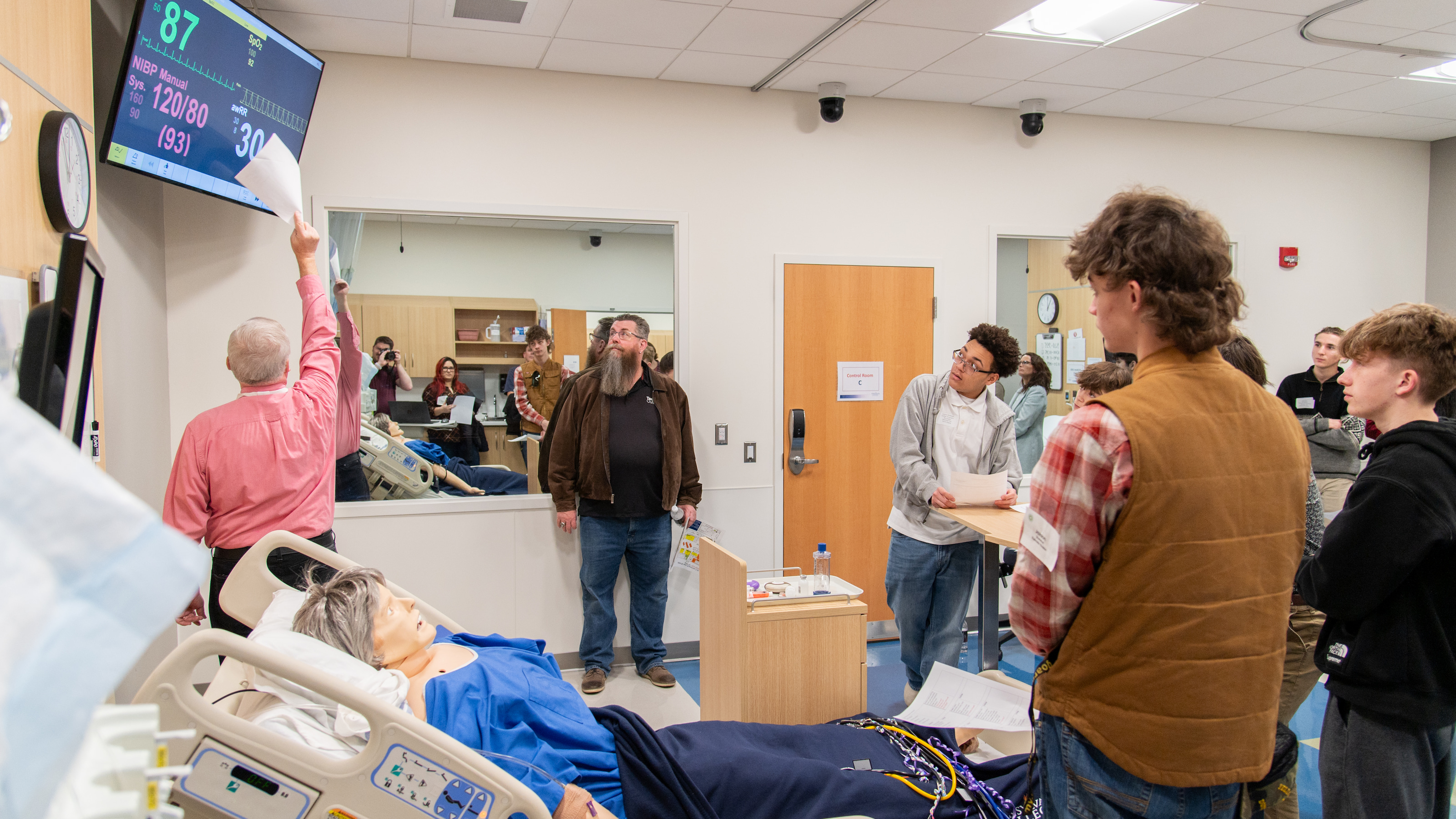 High school students get a tour of the Center for Excellence in Practice at Saint Joseph’s Lancaster location.