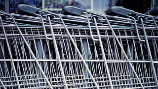 empty grocery store carts