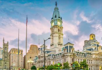 Philadelphia City Hall at twilight