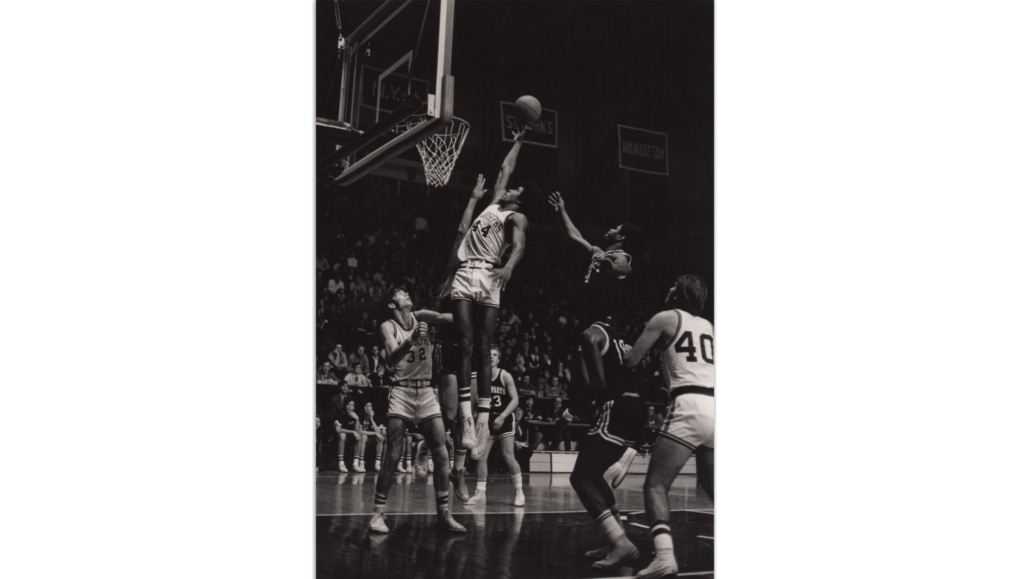 Trustee Michael Bantom ’73 in a game against Mount St. Mary’s in 1973