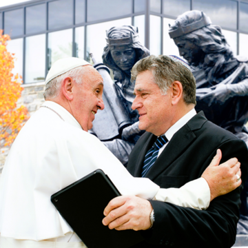 Pope Francis and Rabbi Abraham Skorka at SJU