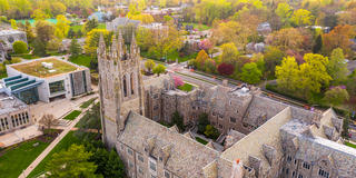 An aerial photograph of Barbelin Hall